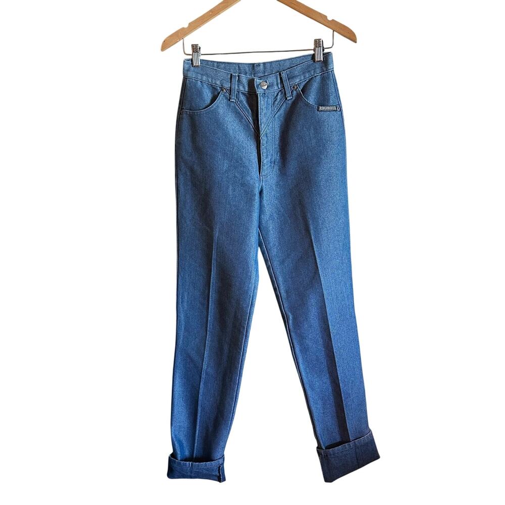 Vintage Circle T Roughrider Western Jeans Womens 7/8 Blue High Rise Straight Leg
